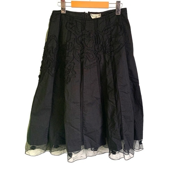 Vintage  April Cornell Embroidered Skirt Circle Full Petticoat Lace - Picture 1 of 5